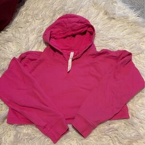 Lululemon All Yours Pink Cropped Hoodie Size 12 Pullover Sweatshirt